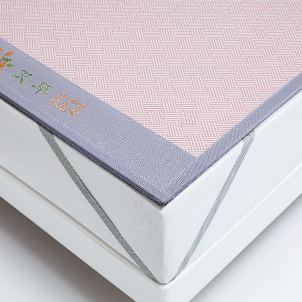 91家纺网 家纺一手货源 找家纺 席匠 2026新款粗冰丝饼干凉席席子 粉色