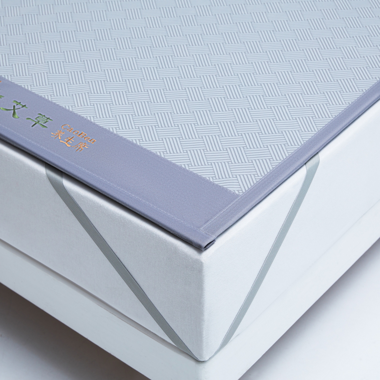 91家纺网 家纺一手货源 找家纺 席匠 2026新款粗冰丝饼干凉席席子 灰色