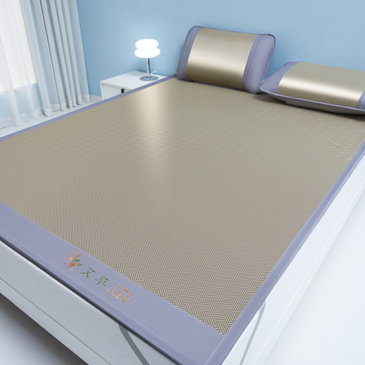 席匠 2026新款粗冰丝饼干凉席席子 咖色