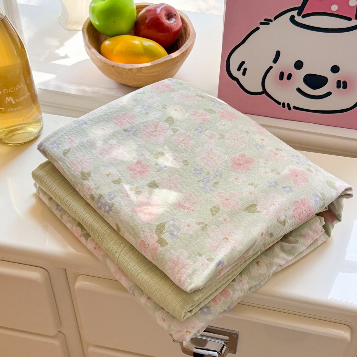 91家纺网 家纺一手货源 找家纺 （总）鑫佳居 2026新款水洗针织提花双层纱四件套