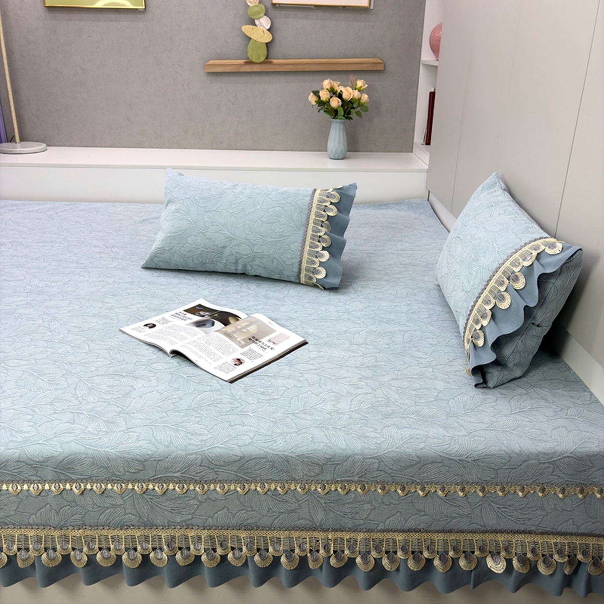 91家纺网 家纺一手货源 找家纺 （总）峻杨榻榻米床盖炕盖 暖木杨 2026新款雪尼尔榻榻米床盖柔软亲肤防滑耐磨可机洗可定制尺寸工厂直发