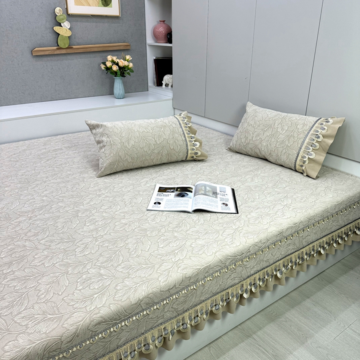 91家纺网 家纺一手货源 找家纺 （总）峻杨榻榻米床盖炕盖 暖木杨 2026新款雪尼尔榻榻米床盖柔软亲肤防滑耐磨可机洗可定制尺寸工厂直发