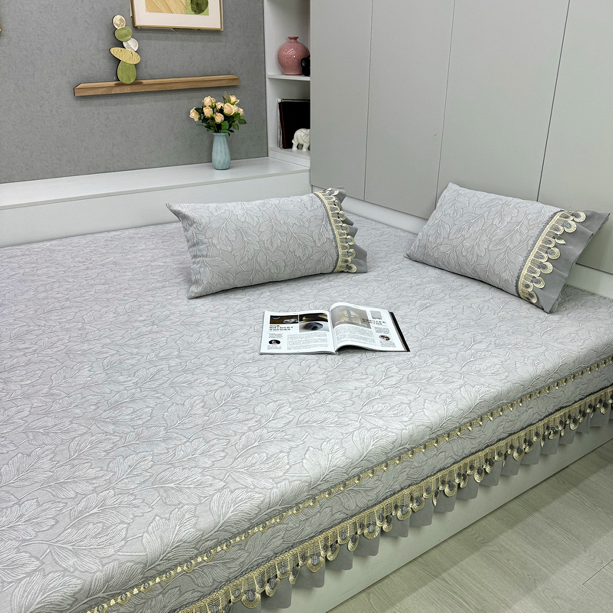 91家纺网 家纺一手货源 找家纺 （总）峻杨榻榻米床盖炕盖 暖木杨 2026新款雪尼尔榻榻米床盖柔软亲肤防滑耐磨可机洗可定制尺寸工厂直发