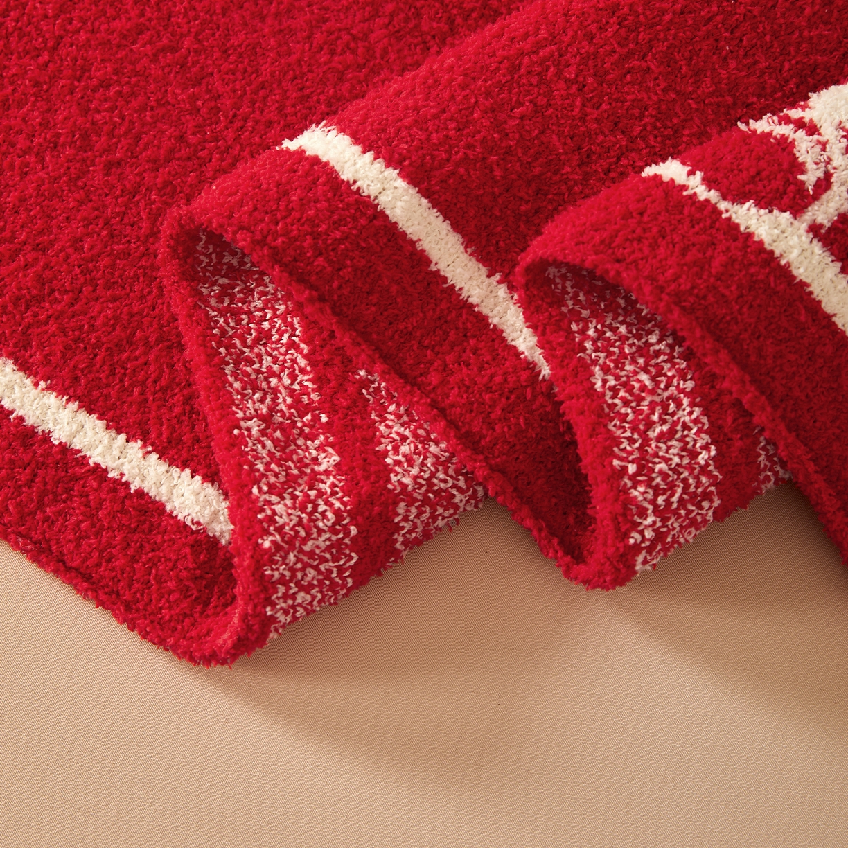 91家纺网 家纺一手货源 找家纺 航途席业 2026新款半边绒毛毯毯子 白骥呈瑞