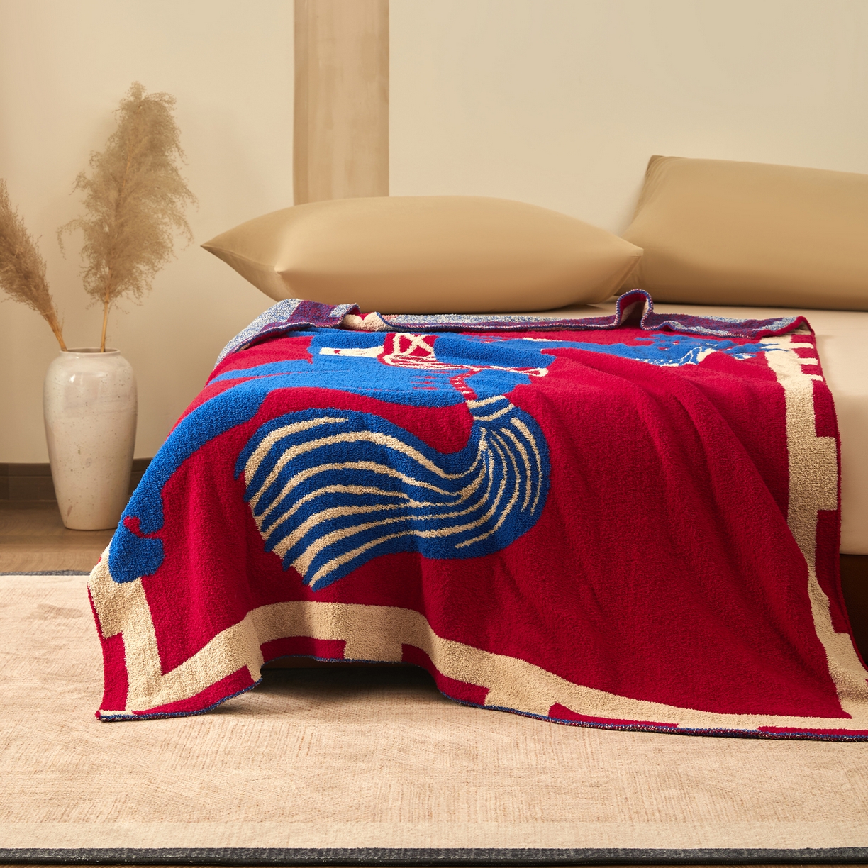 91家纺网 家纺一手货源 找家纺 航途席业 2026新款半边绒毛毯毯子 飞马序