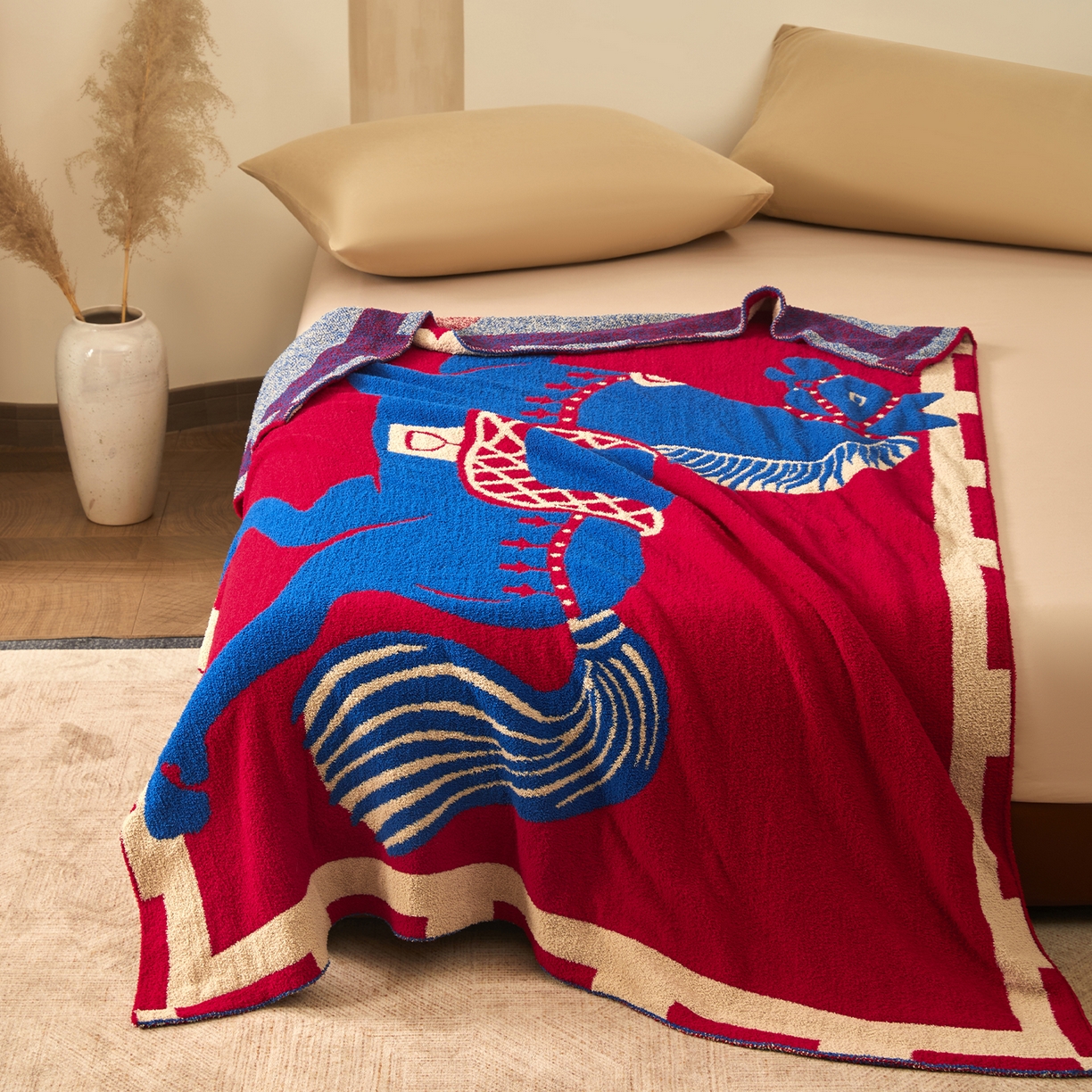 91家纺网 家纺一手货源 找家纺 航途席业 2026新款半边绒毛毯毯子 飞马序