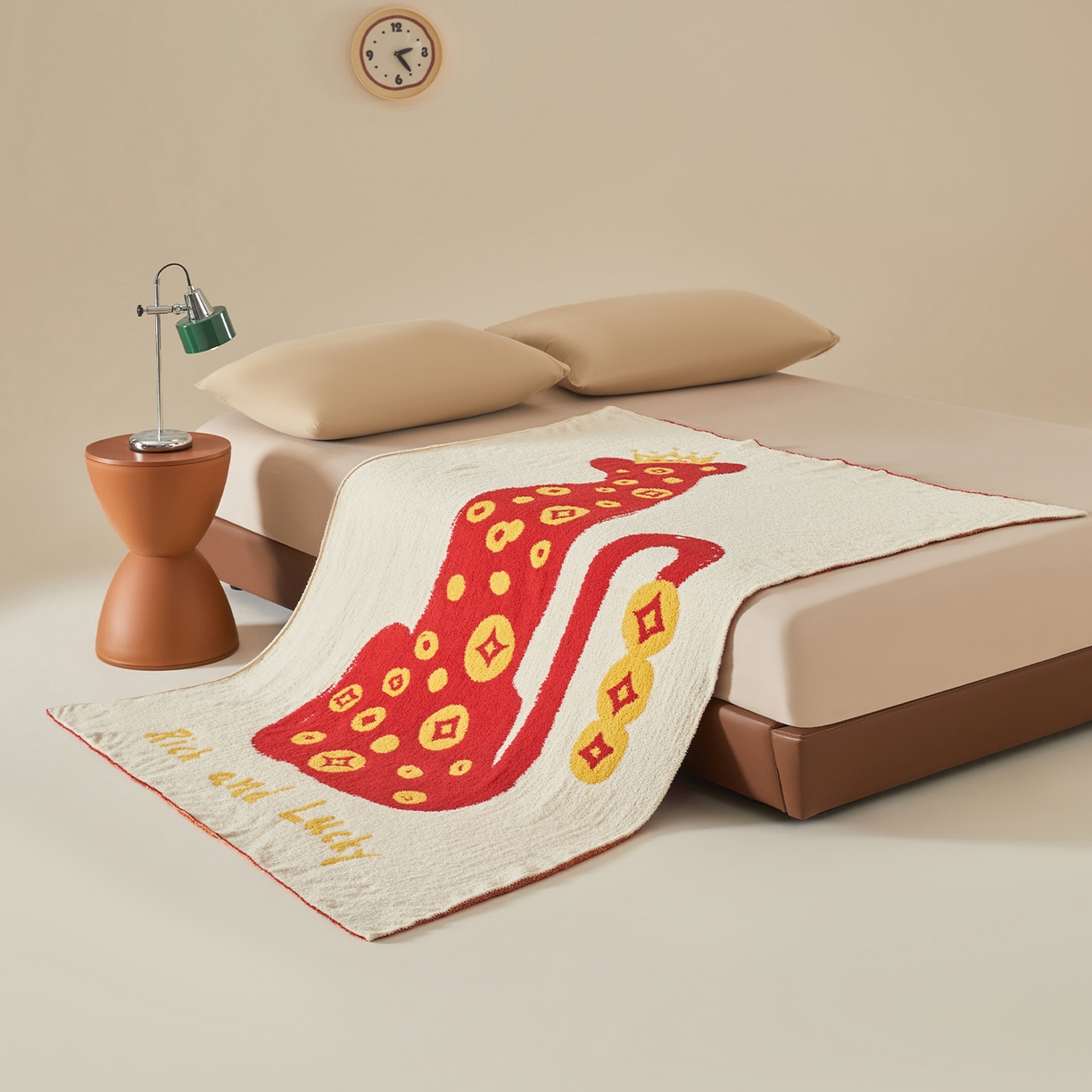 91家纺网 家纺一手货源 找家纺 航途席业 2026新款半边绒毛毯毯子 金钱豹