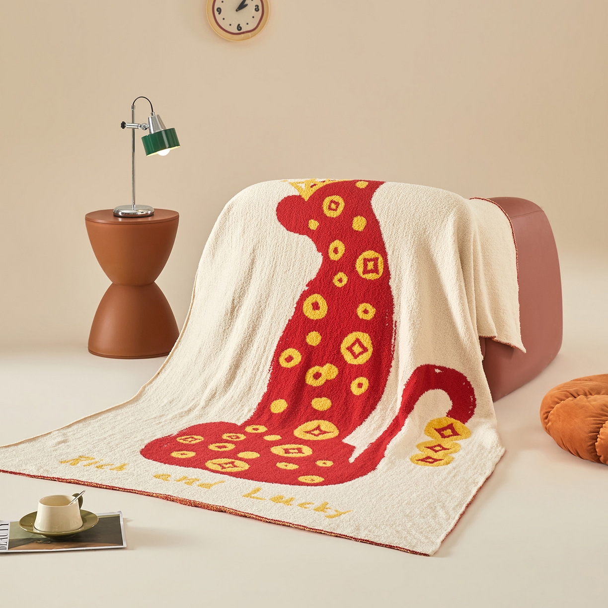 91家纺网 家纺一手货源 找家纺 航途席业 2026新款半边绒毛毯毯子 金钱豹