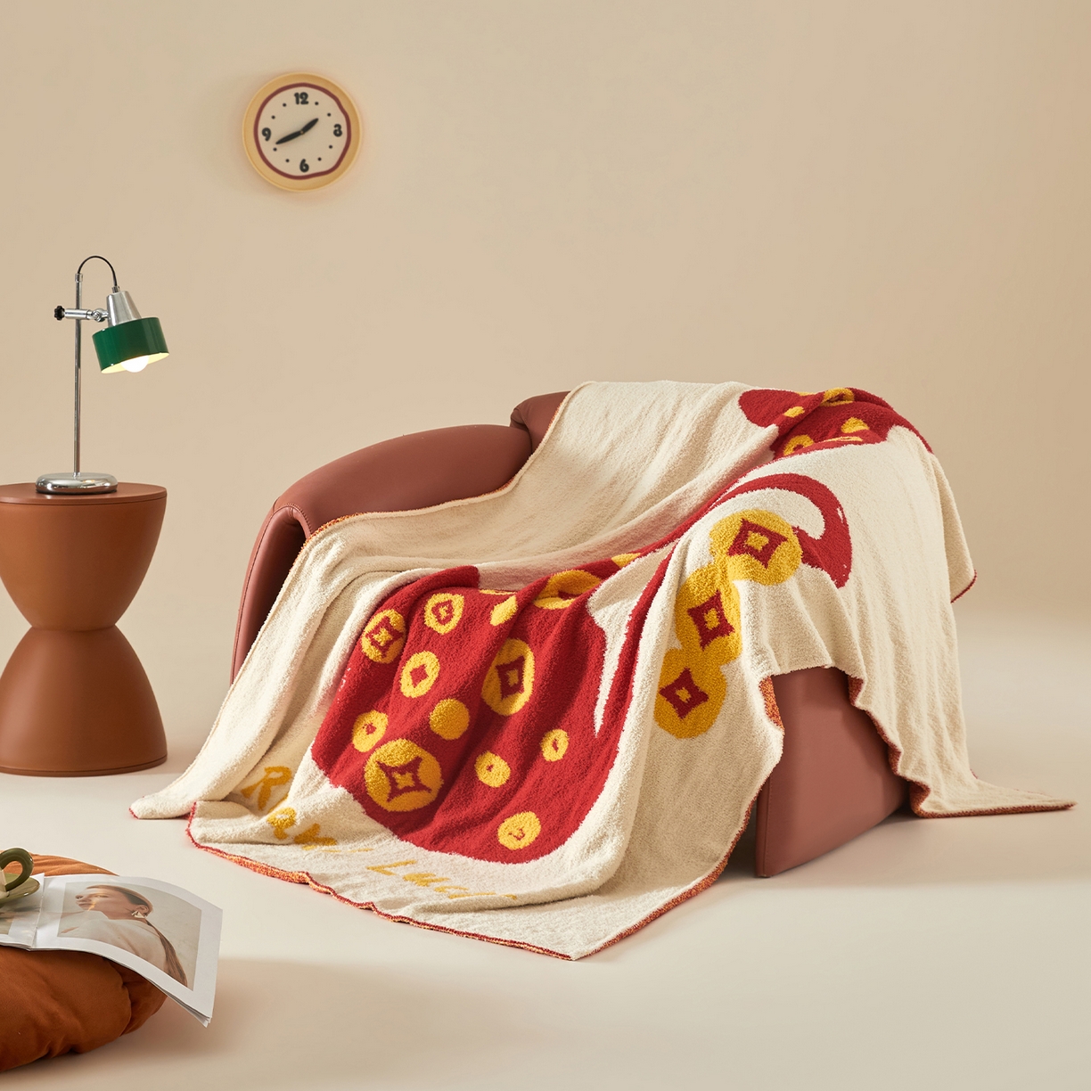 91家纺网 家纺一手货源 找家纺 航途席业 2026新款半边绒毛毯毯子 金钱豹