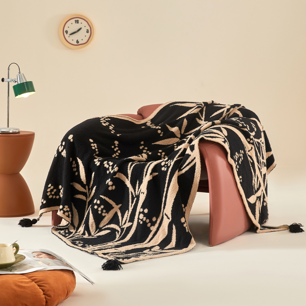 91家纺网 家纺一手货源 找家纺 航途席业 2026新款半边绒毛毯毯子 墨竹