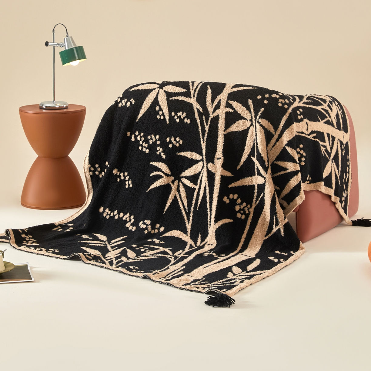 91家纺网 家纺一手货源 找家纺 航途席业 2026新款半边绒毛毯毯子 墨竹