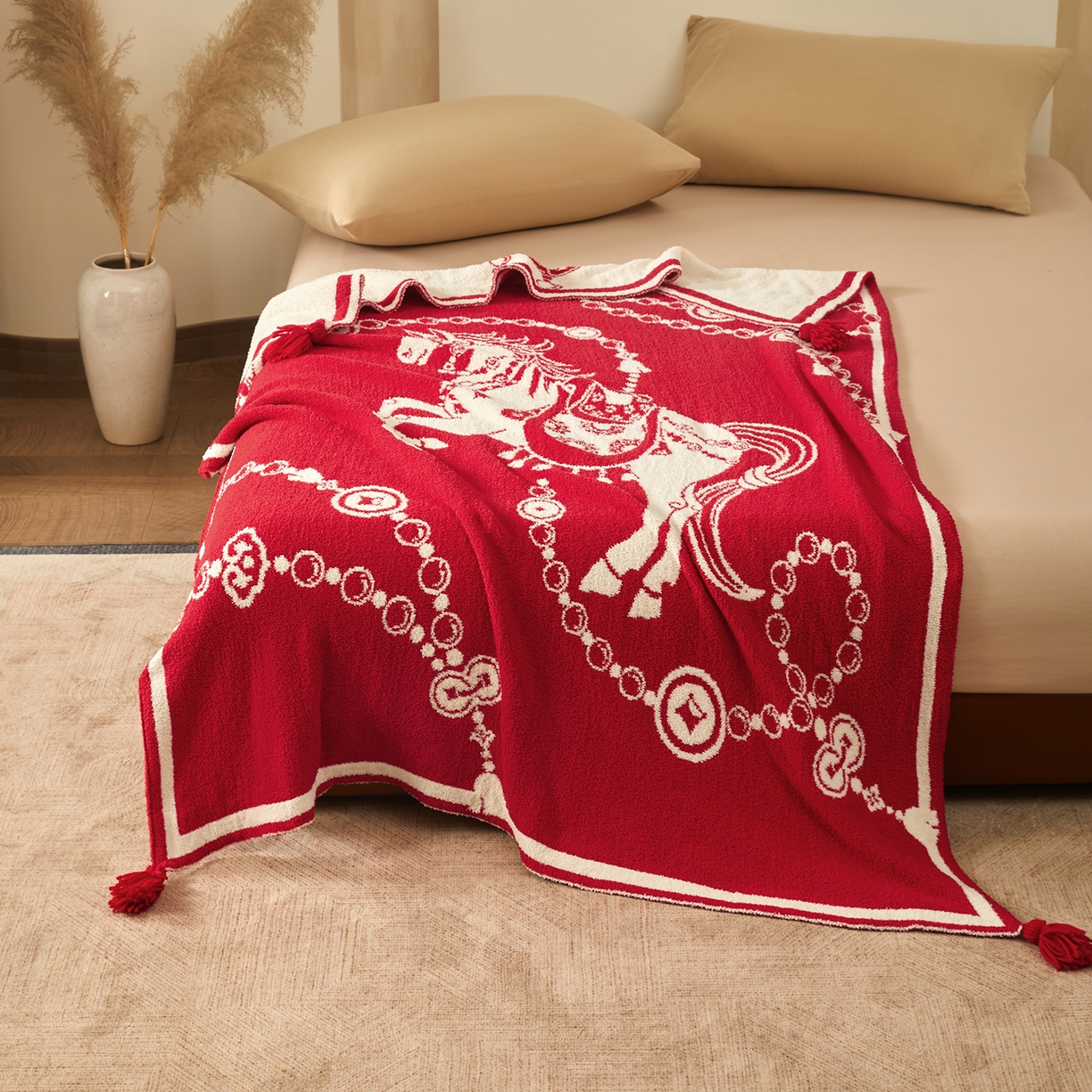 91家纺网 家纺一手货源 找家纺 航途席业 2026新款半边绒毛毯毯子 千金裘双面