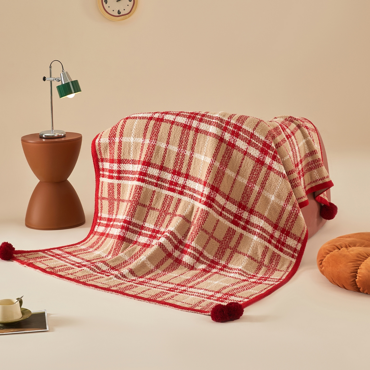 91家纺网 家纺一手货源 找家纺 航途席业 2026新款半边绒毛毯毯子 千鸟格纹