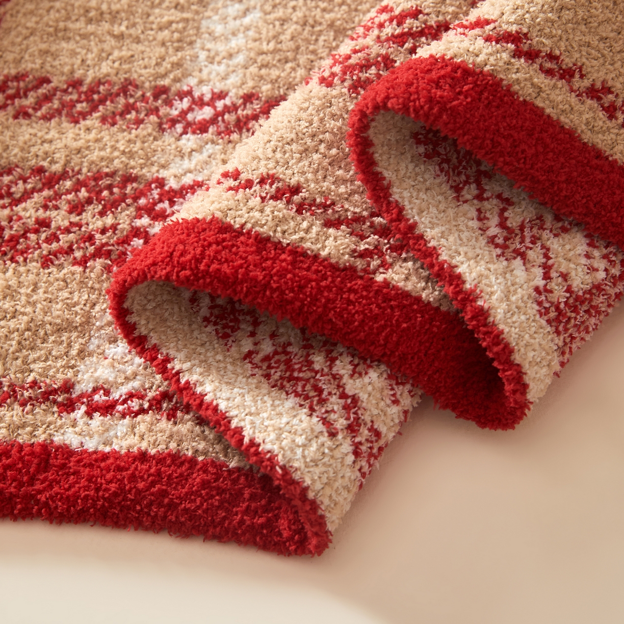 91家纺网 家纺一手货源 找家纺 航途席业 2026新款半边绒毛毯毯子 千鸟格纹