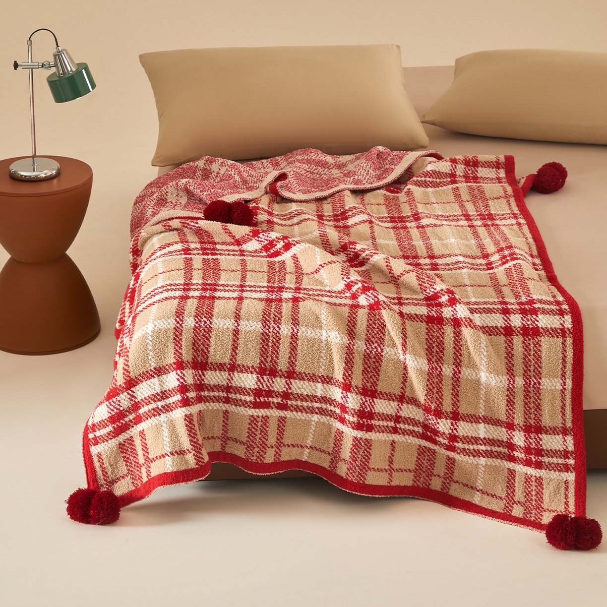 91家纺网 家纺一手货源 找家纺 航途席业 2026新款半边绒毛毯毯子 千鸟格纹