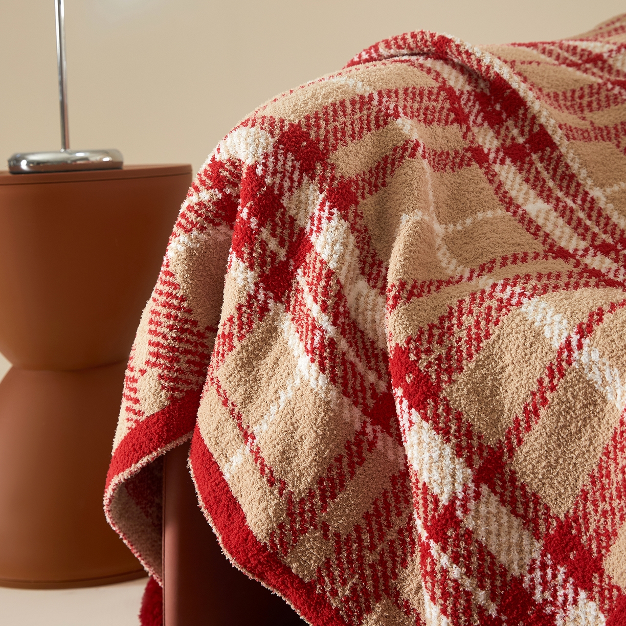 91家纺网 家纺一手货源 找家纺 航途席业 2026新款半边绒毛毯毯子 千鸟格纹