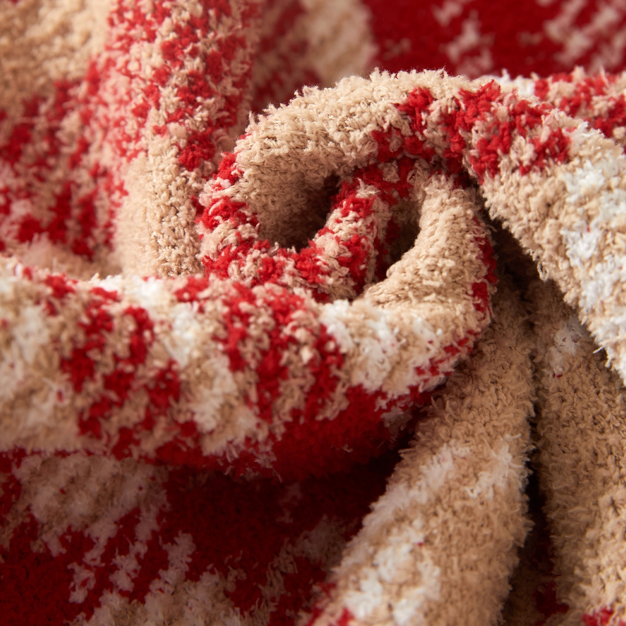 91家纺网 家纺一手货源 找家纺 航途席业 2026新款半边绒毛毯毯子 千鸟格纹