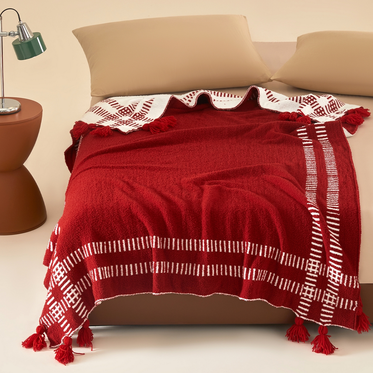 91家纺网 家纺一手货源 找家纺 航途席业 2026新款半边绒毛毯毯子 岁暖