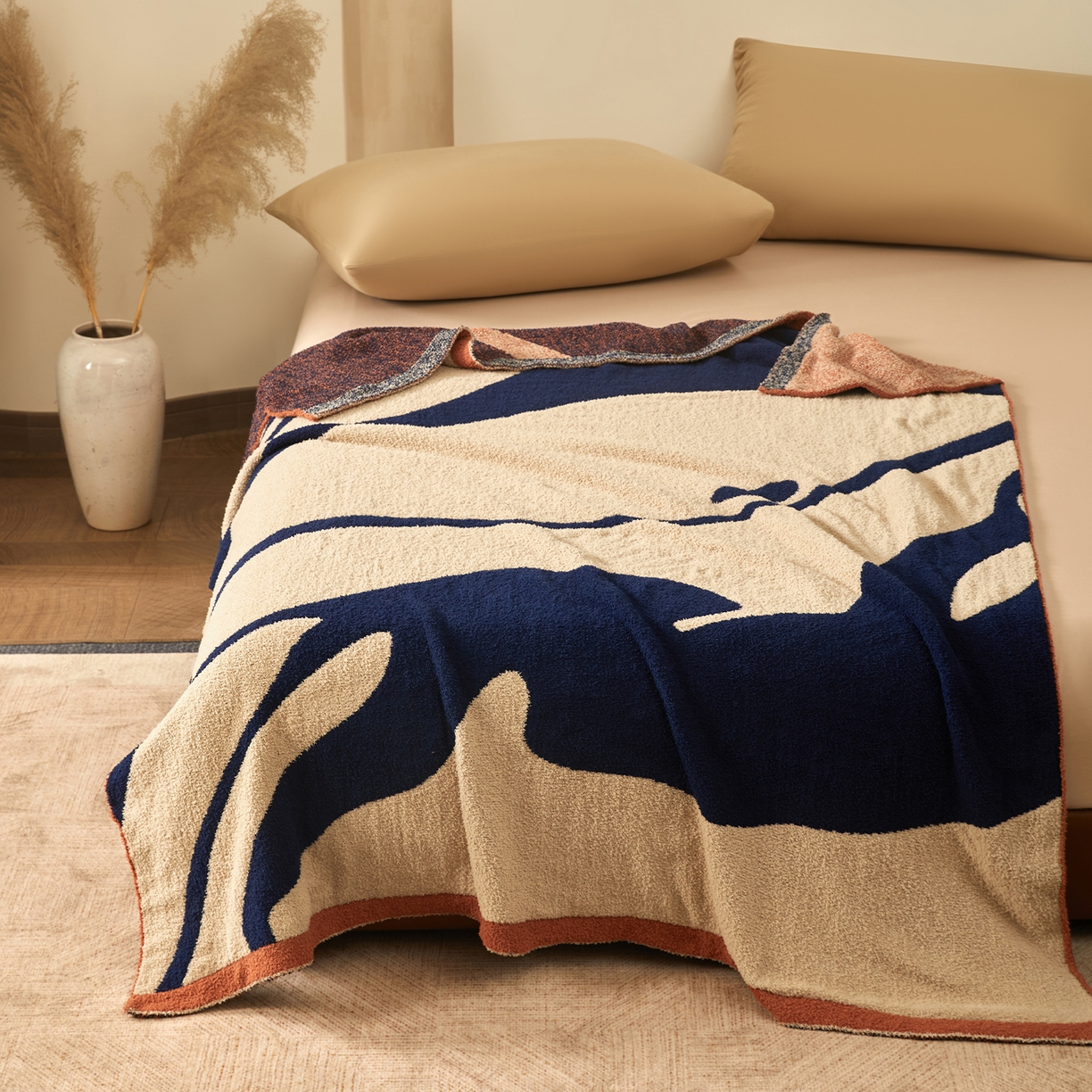 91家纺网 家纺一手货源 找家纺 航途席业 2026新款半边绒毛毯毯子 星野