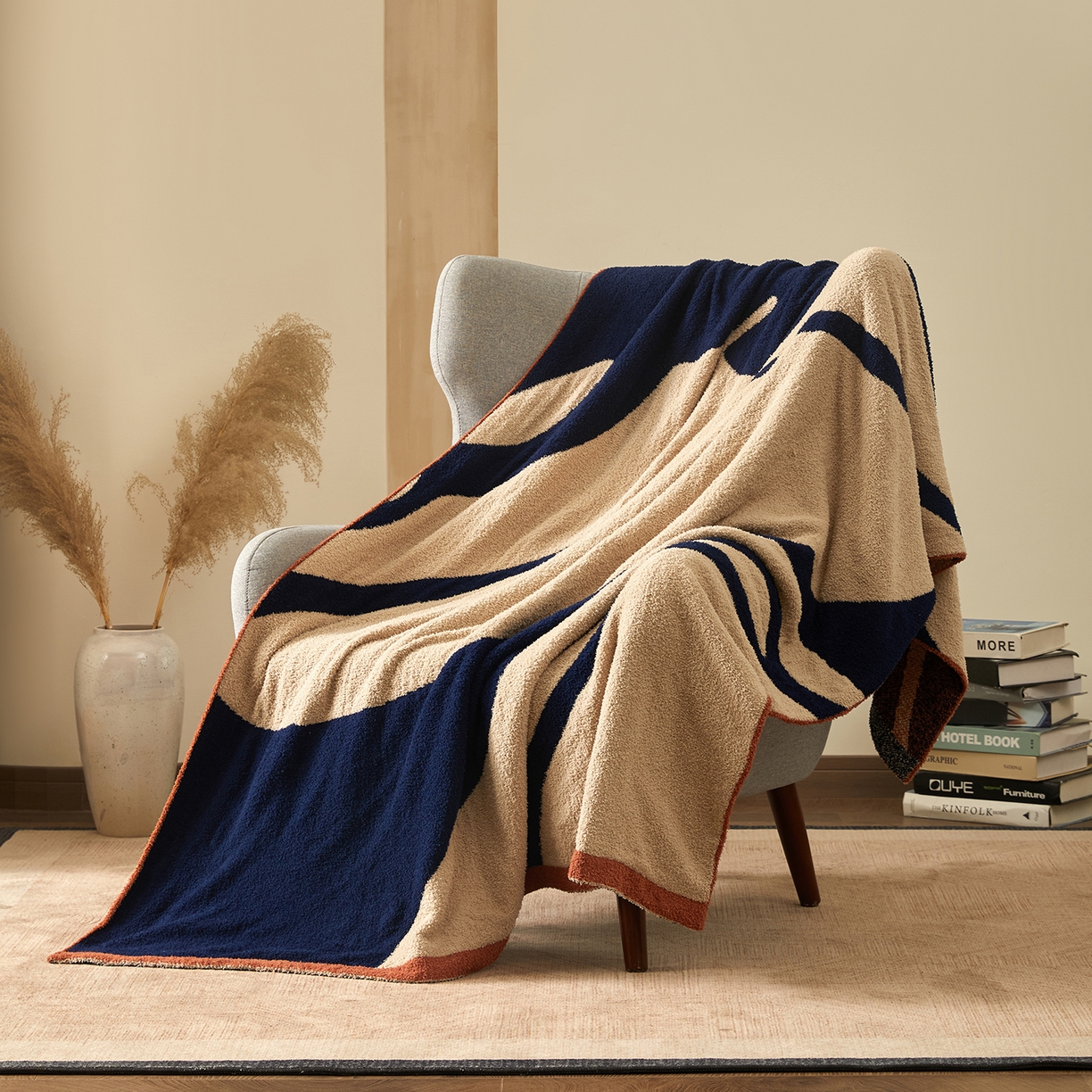 91家纺网 家纺一手货源 找家纺 航途席业 2026新款半边绒毛毯毯子 星野