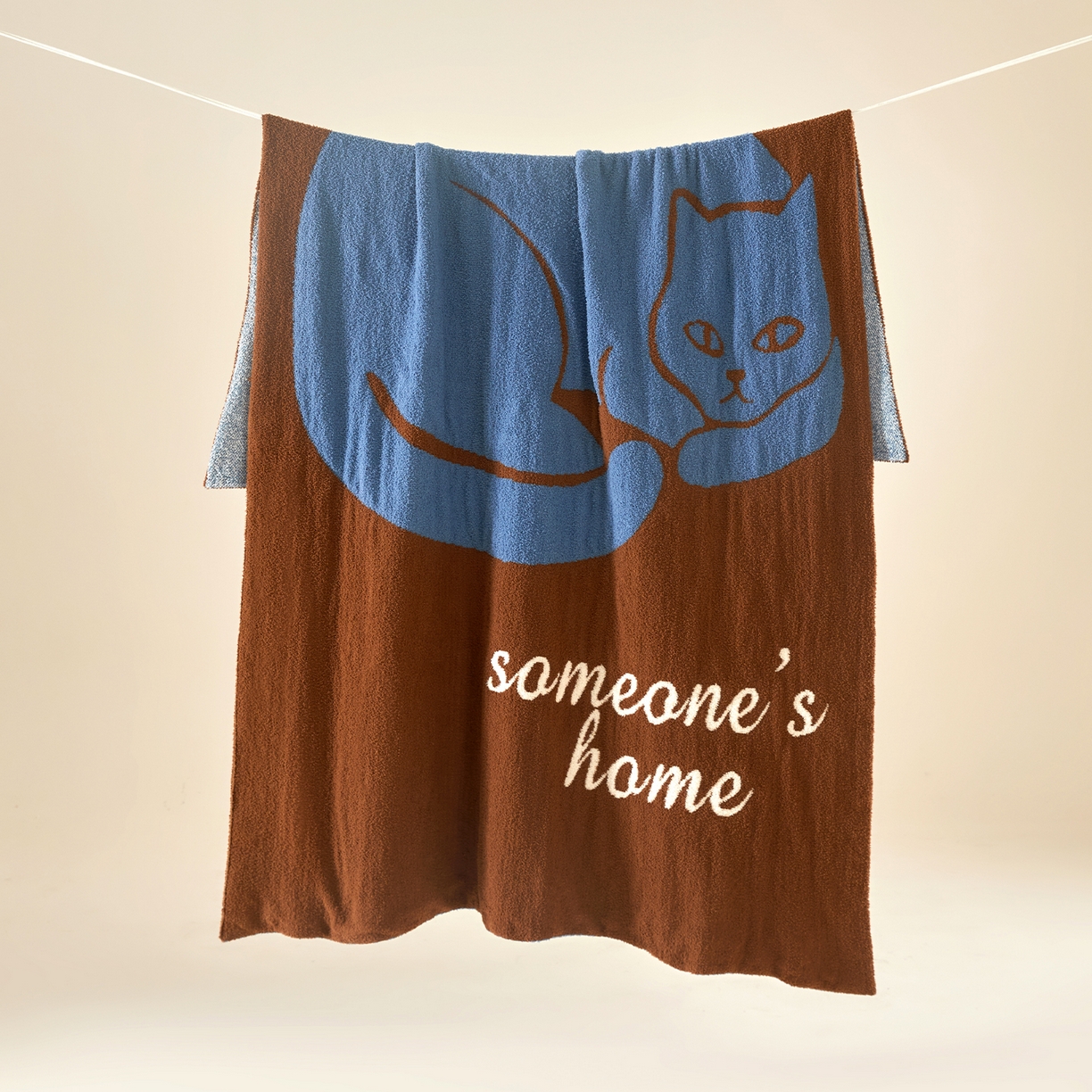 航途席业 2026新款半边绒毛毯毯子 慵懒猫