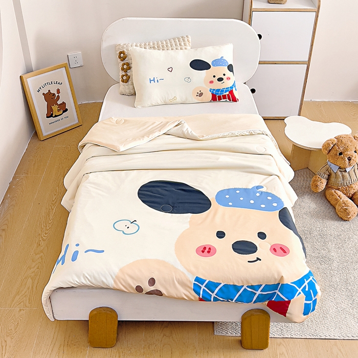 御棉坊2026新款A类锦氨数码印花大版蚕丝儿童夏凉被幼儿园午睡被宝宝夏季空调被薄被子 乖乖狗