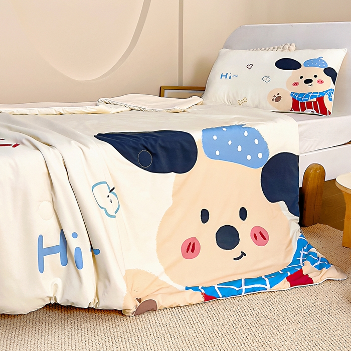 91家纺网 家纺一手货源 找家纺 御棉坊2026新款A类锦氨数码印花大版蚕丝儿童夏凉被幼儿园午睡被宝宝夏季空调被薄被子 乖乖狗