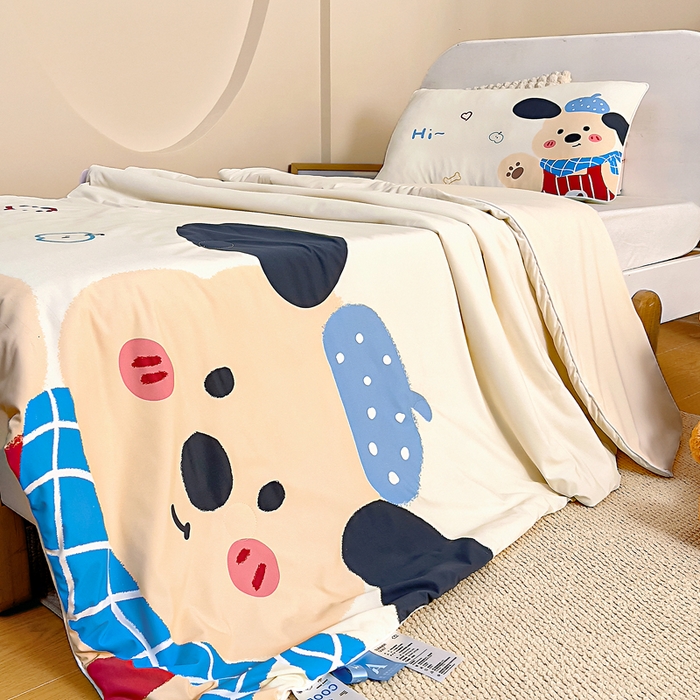 91家纺网 家纺一手货源 找家纺 御棉坊2026新款A类锦氨数码印花大版蚕丝儿童夏凉被幼儿园午睡被宝宝夏季空调被薄被子 乖乖狗