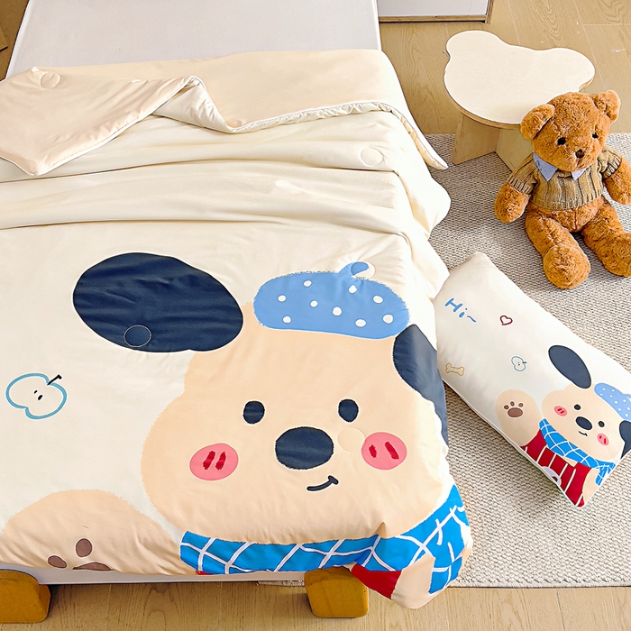 91家纺网 家纺一手货源 找家纺 御棉坊2026新款A类锦氨数码印花大版蚕丝儿童夏凉被幼儿园午睡被宝宝夏季空调被薄被子 乖乖狗