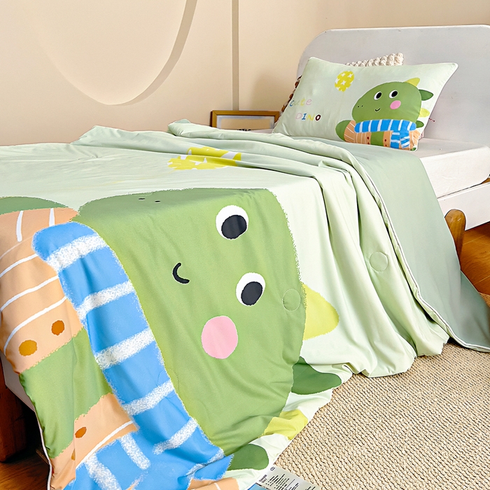 91家纺网 家纺一手货源 找家纺 御棉坊2026新款A类锦氨数码印花大版蚕丝儿童夏凉被幼儿园午睡被宝宝夏季空调被薄被子 俏皮龙