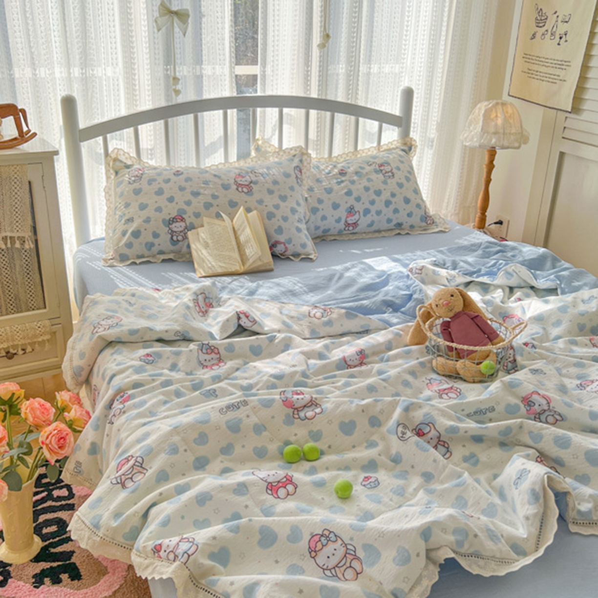 91家纺网 家纺一手货源 找家纺 （总）港岛妹妹 2026新款镂空花边夏被 夏被四件套