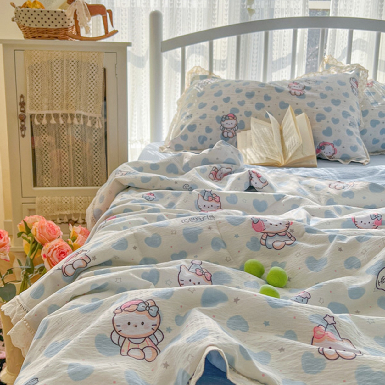 91家纺网 家纺一手货源 找家纺 （总）港岛妹妹 2026新款镂空花边夏被 夏被四件套