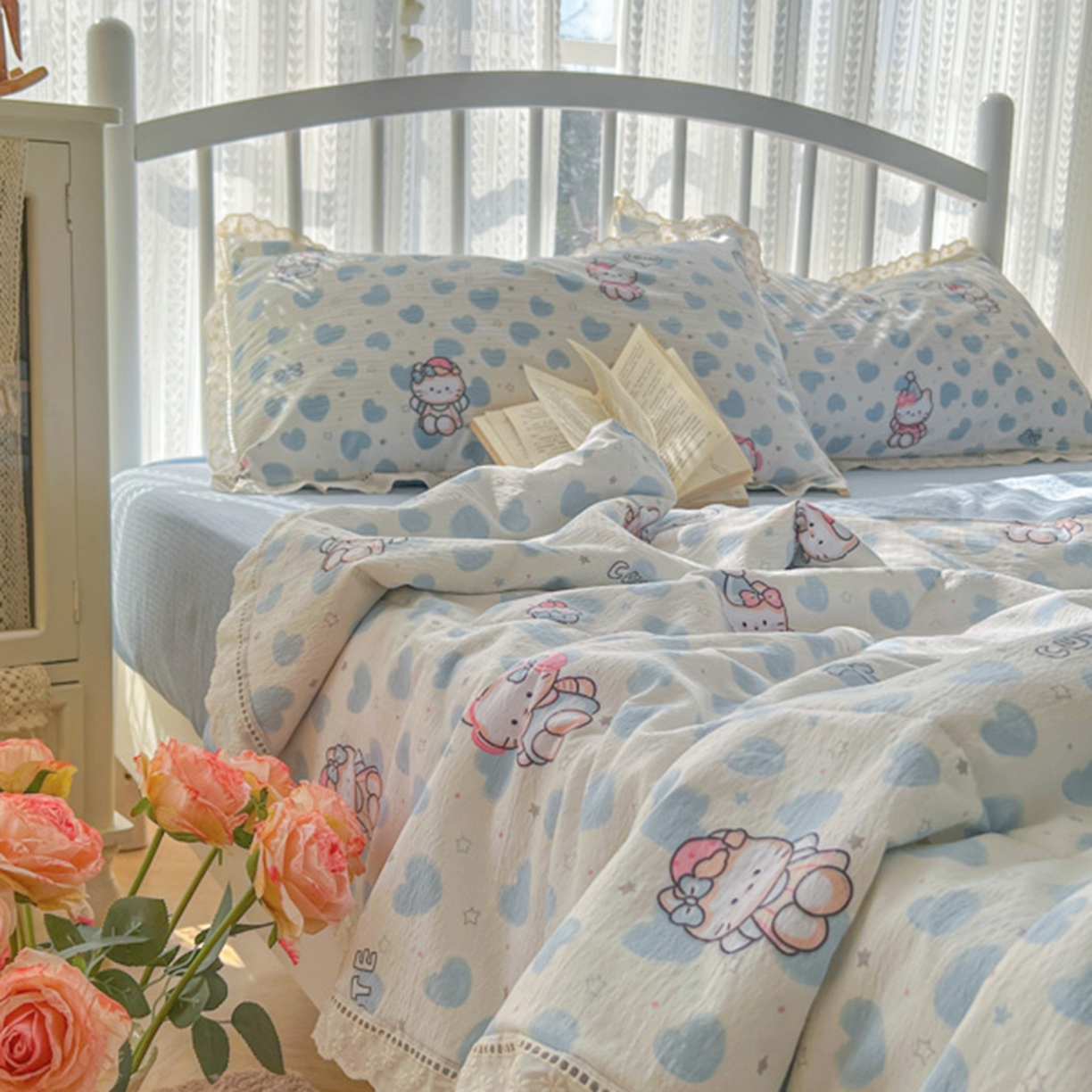 91家纺网 家纺一手货源 找家纺 （总）港岛妹妹 2026新款镂空花边夏被 夏被四件套