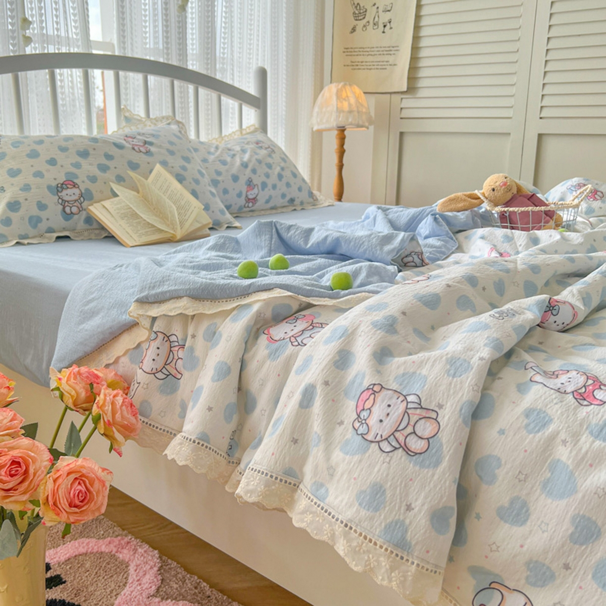 91家纺网 家纺一手货源 找家纺 （总）港岛妹妹 2026新款镂空花边夏被 夏被四件套