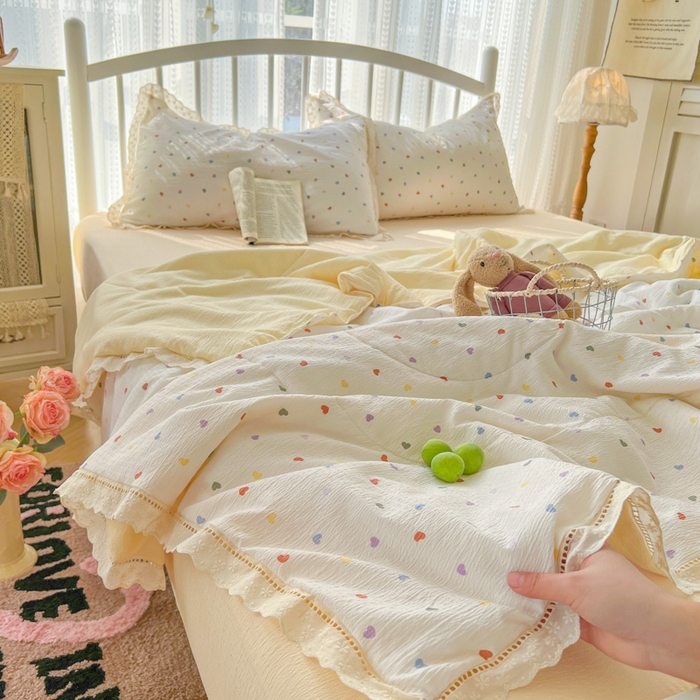 91家纺网 家纺一手货源 找家纺 （总）港岛妹妹 2026新款镂空花边夏被 夏被四件套