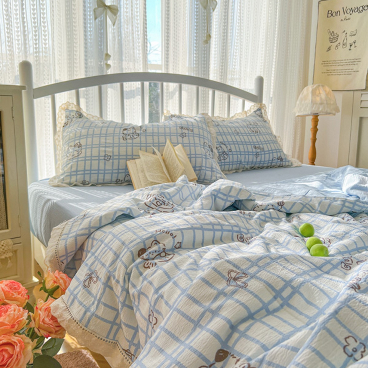 91家纺网 家纺一手货源 找家纺 港岛妹妹 2026新款镂空花边夏被 夏被四件套 格格屋