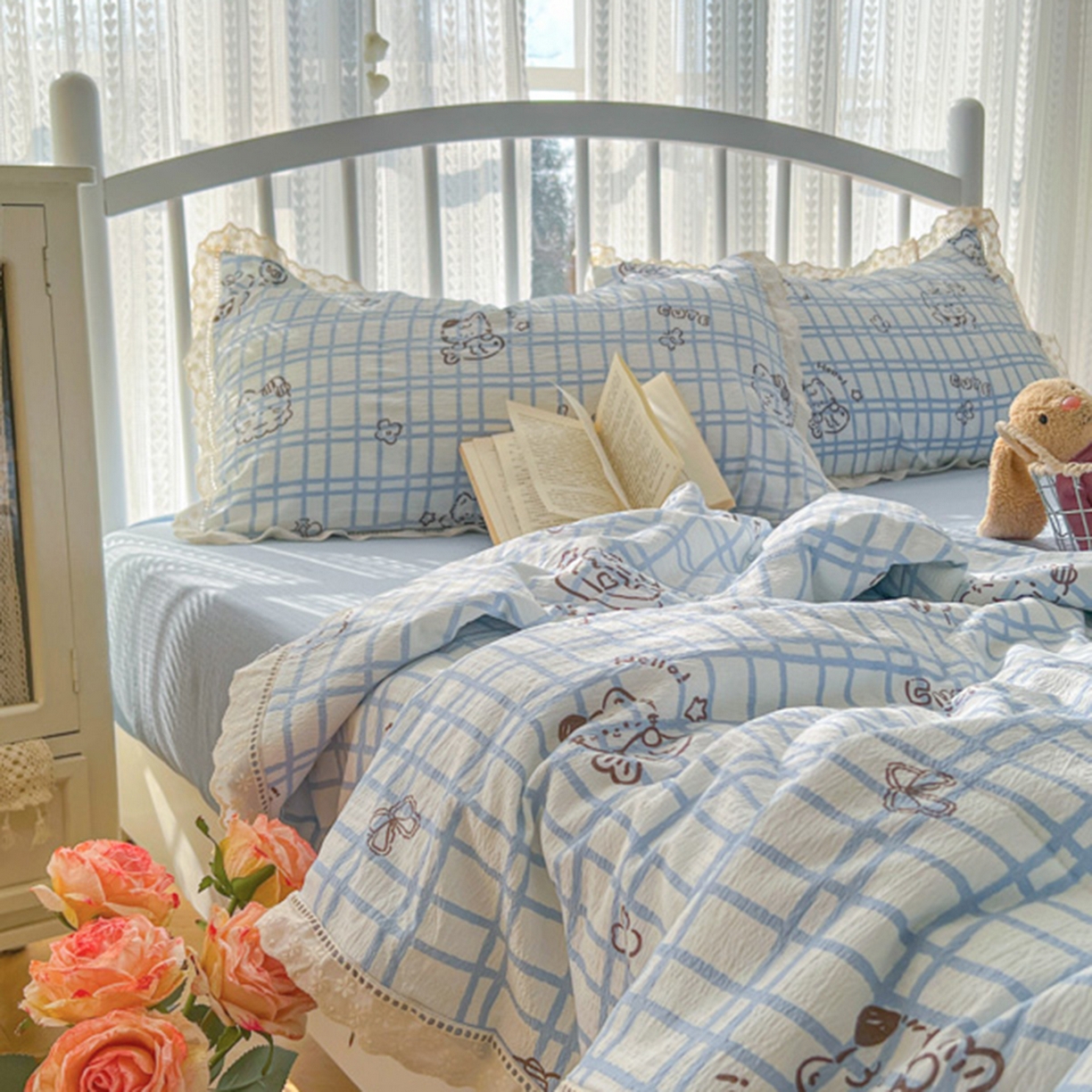 91家纺网 家纺一手货源 找家纺 港岛妹妹 2026新款镂空花边夏被 夏被四件套 格格屋