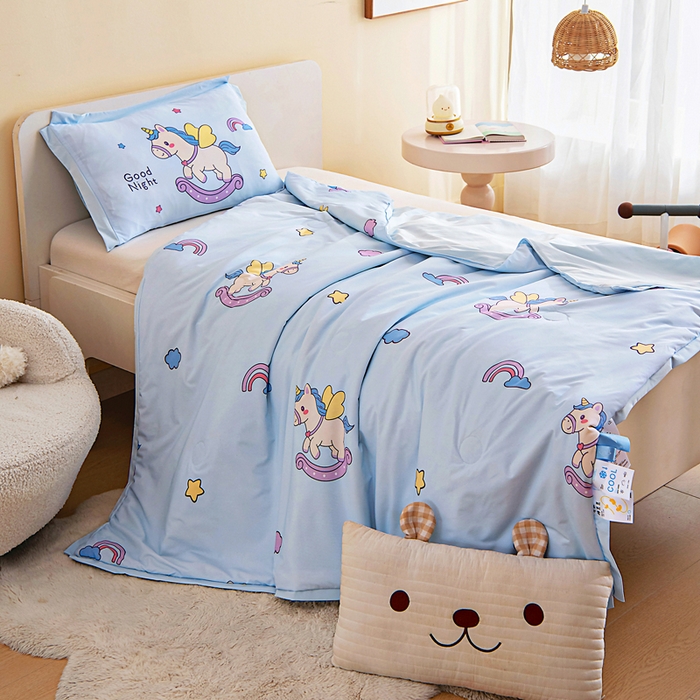 91家纺网 家纺一手货源 找家纺 （总）御棉坊2026新款A类锦氨数码印花圆网蚕丝儿童夏凉被幼儿园午睡被宝宝夏季空调被薄被子