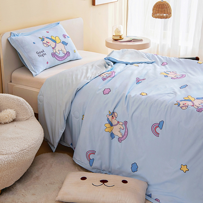 91家纺网 家纺一手货源 找家纺 （总）御棉坊2026新款A类锦氨数码印花圆网蚕丝儿童夏凉被幼儿园午睡被宝宝夏季空调被薄被子