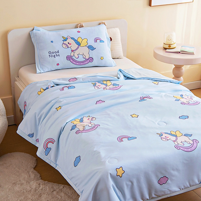 91家纺网 家纺一手货源 找家纺 （总）御棉坊2026新款A类锦氨数码印花圆网蚕丝儿童夏凉被幼儿园午睡被宝宝夏季空调被薄被子