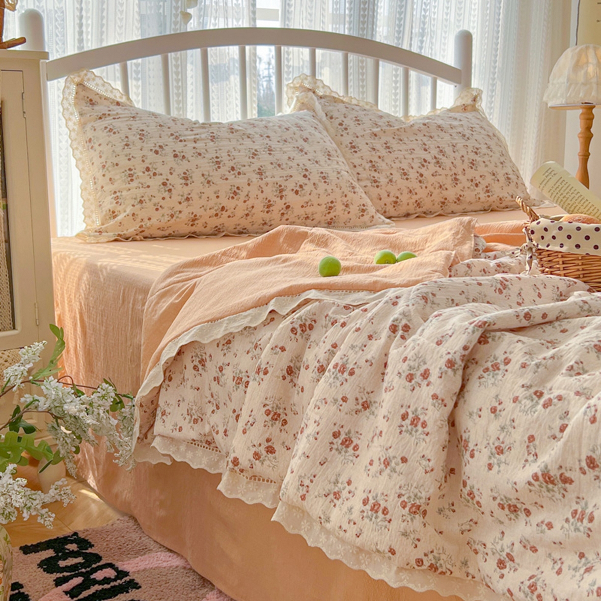 91家纺网 家纺一手货源 找家纺 港岛妹妹 2026新款镂空花边夏被 夏被四件套 木蔓秋诗