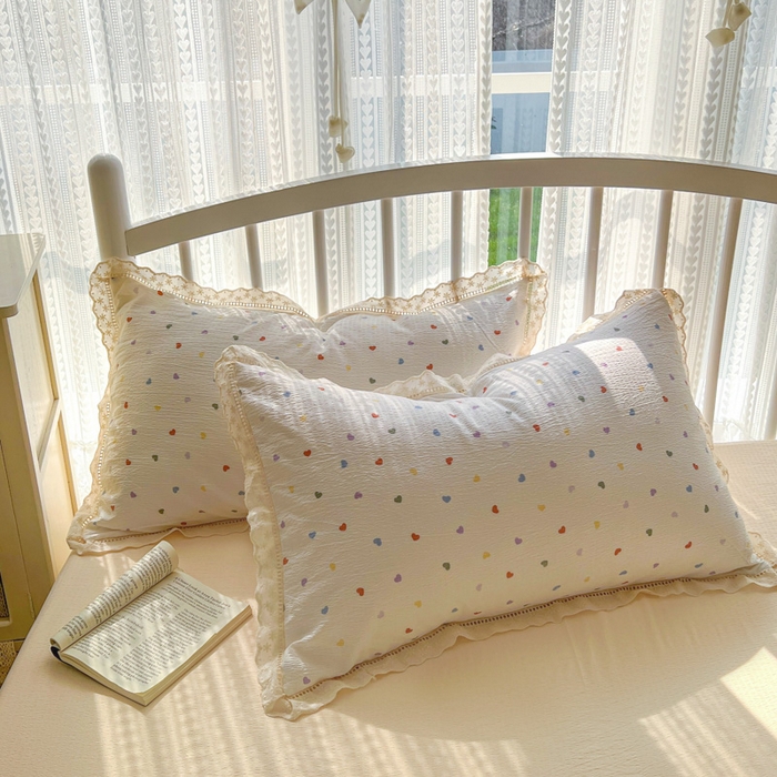 91家纺网 家纺一手货源 找家纺 港岛妹妹 2026新款镂空花边夏被 夏被四件套 奶油小爱心