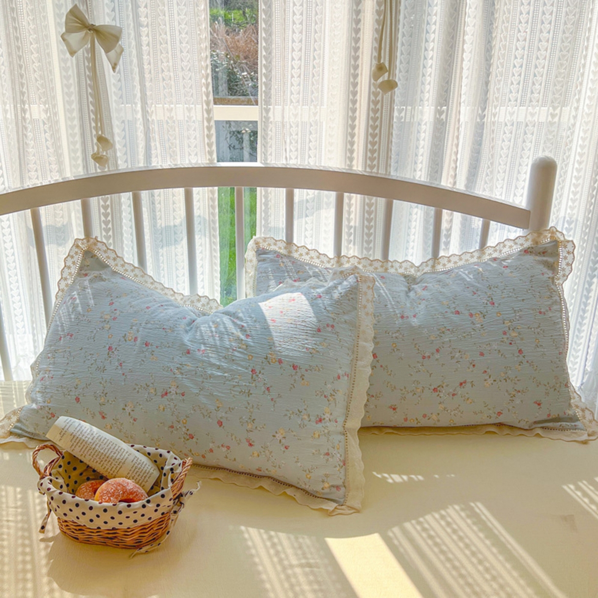 91家纺网 家纺一手货源 找家纺 港岛妹妹 2026新款镂空花边夏被 夏被四件套 晴空微澜