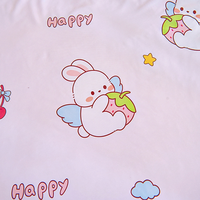 91家纺网 家纺一手货源 找家纺 御棉坊2026新款A类锦氨数码印花圆网蚕丝儿童夏凉被幼儿园午睡被宝宝夏季空调被薄被子 锦氨-草莓兔精灵