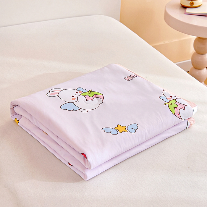 91家纺网 家纺一手货源 找家纺 御棉坊2026新款A类锦氨数码印花圆网蚕丝儿童夏凉被幼儿园午睡被宝宝夏季空调被薄被子 锦氨-草莓兔精灵