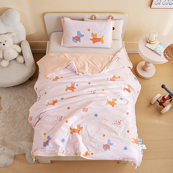 91家纺网 家纺一手货源 找家纺 御棉坊2026新款A类锦氨数码印花圆网蚕丝儿童夏凉被幼儿园午睡被宝宝夏季空调被薄被子 锦氨-狗乐园