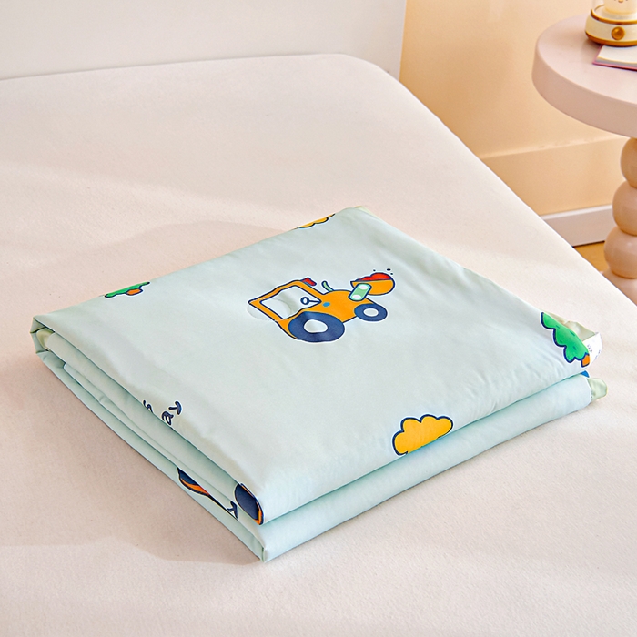 91家纺网 家纺一手货源 找家纺 御棉坊2026新款A类锦氨数码印花圆网蚕丝儿童夏凉被幼儿园午睡被宝宝夏季空调被薄被子 锦氨-森林工程队