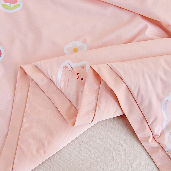 91家纺网 家纺一手货源 找家纺 御棉坊2026新款A类锦氨数码印花圆网蚕丝儿童夏凉被幼儿园午睡被宝宝夏季空调被薄被子 锦氨-小花猫