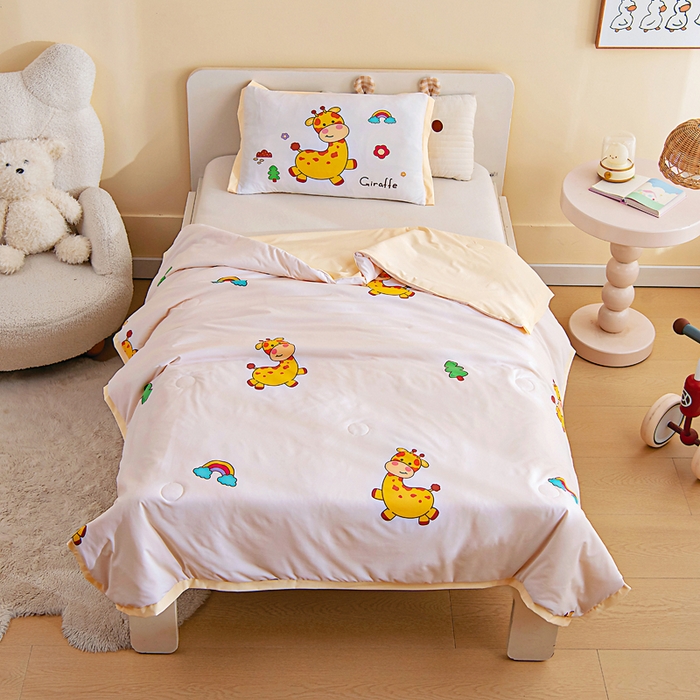 御棉坊2026新款A类锦氨数码印花圆网蚕丝儿童夏凉被幼儿园午睡被宝宝夏季空调被薄被子 锦氨-小鹿宝宝