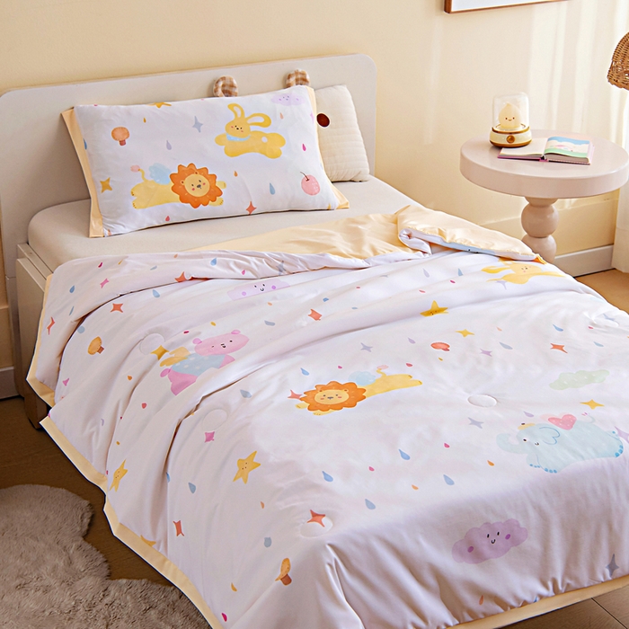 91家纺网 家纺一手货源 找家纺 御棉坊2026新款A类锦氨数码印花圆网蚕丝儿童夏凉被幼儿园午睡被宝宝夏季空调被薄被子 锦氨-星星梦